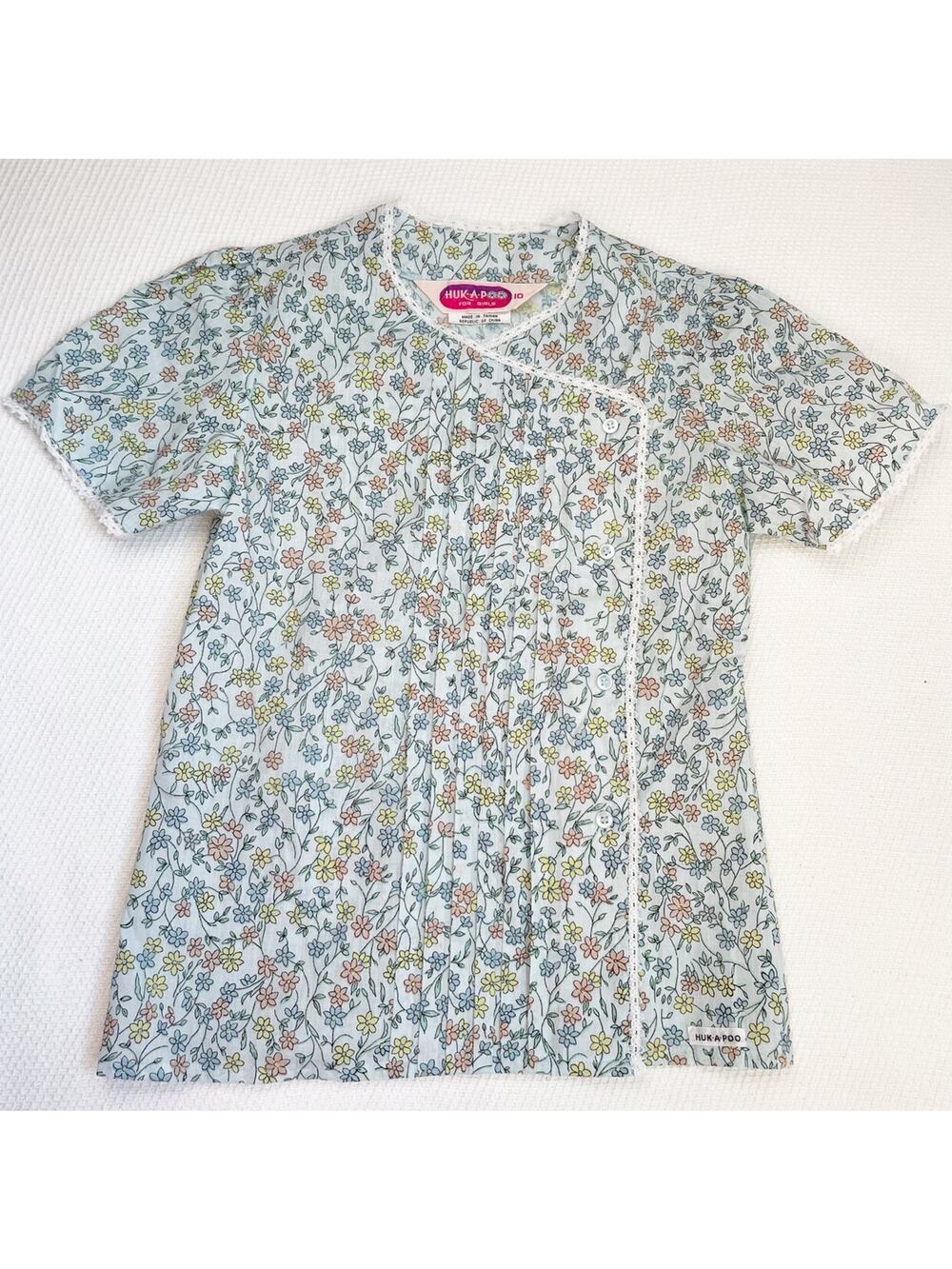 Vintage Ditsy Floral Huck-A-Poo Wrap Top